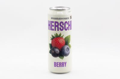Напиток безалкогольный газированный HERSCHI Berry со вкусом Черники, Клубники, Черной смородины 450мл ж/б